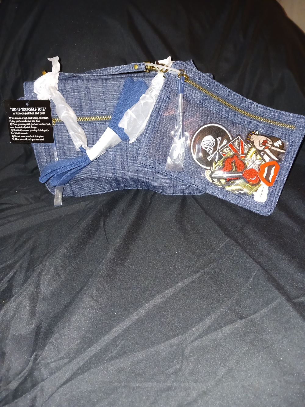 Denim Purse With Strap.